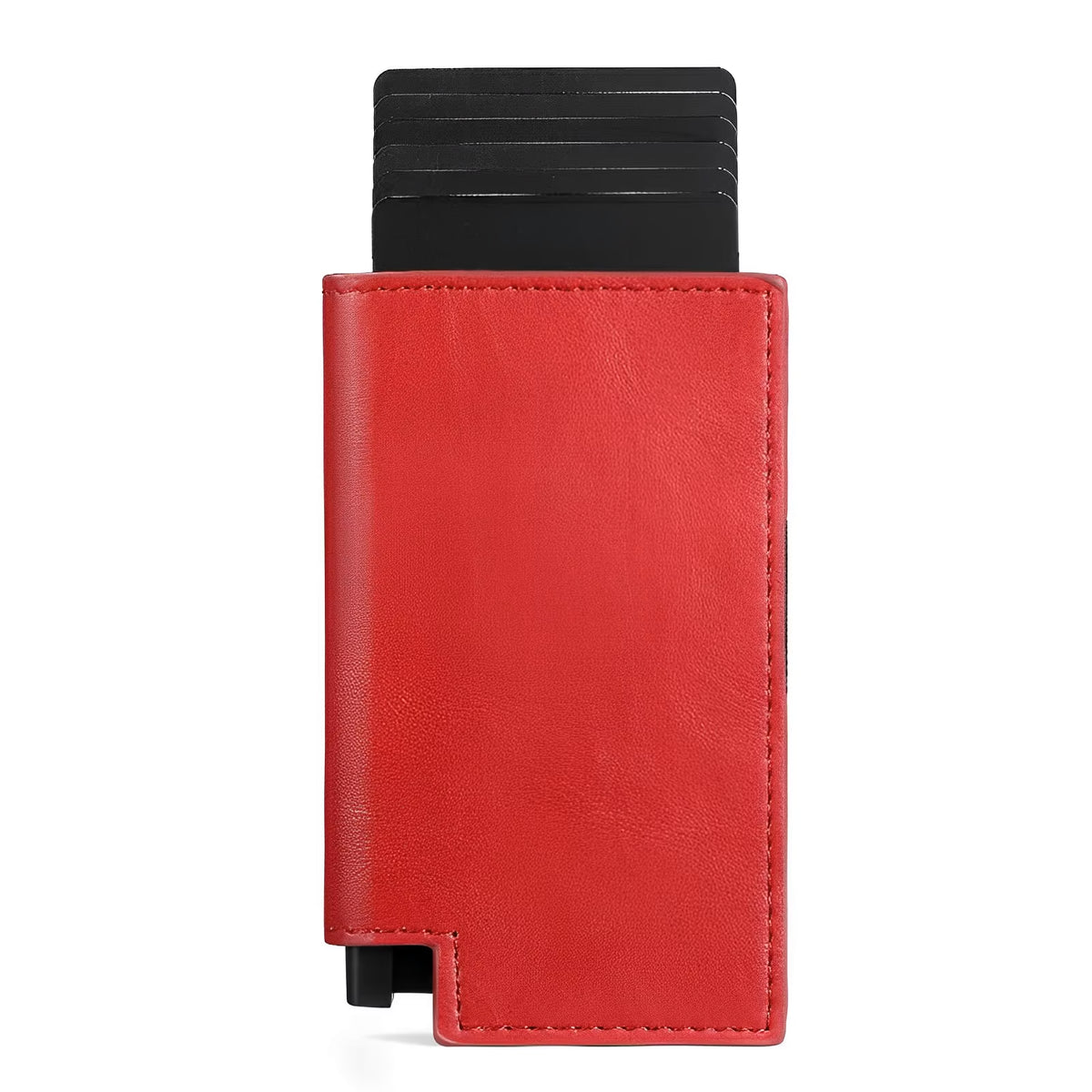 Riva Folio Wallet in Red with cards popped up