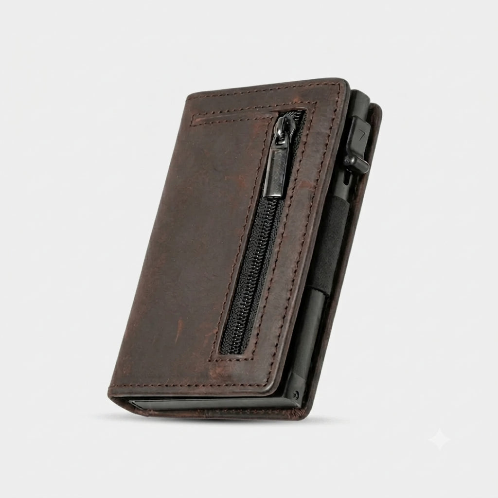 Riva pop-up wallet in black